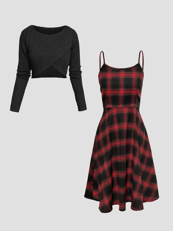 Maison Ivy · The Plaid Skirt Set